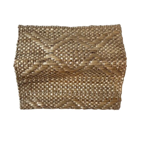 Vintage Oversized Wicker Handbag Clutch Straw Raffia - Picture 3 of 10